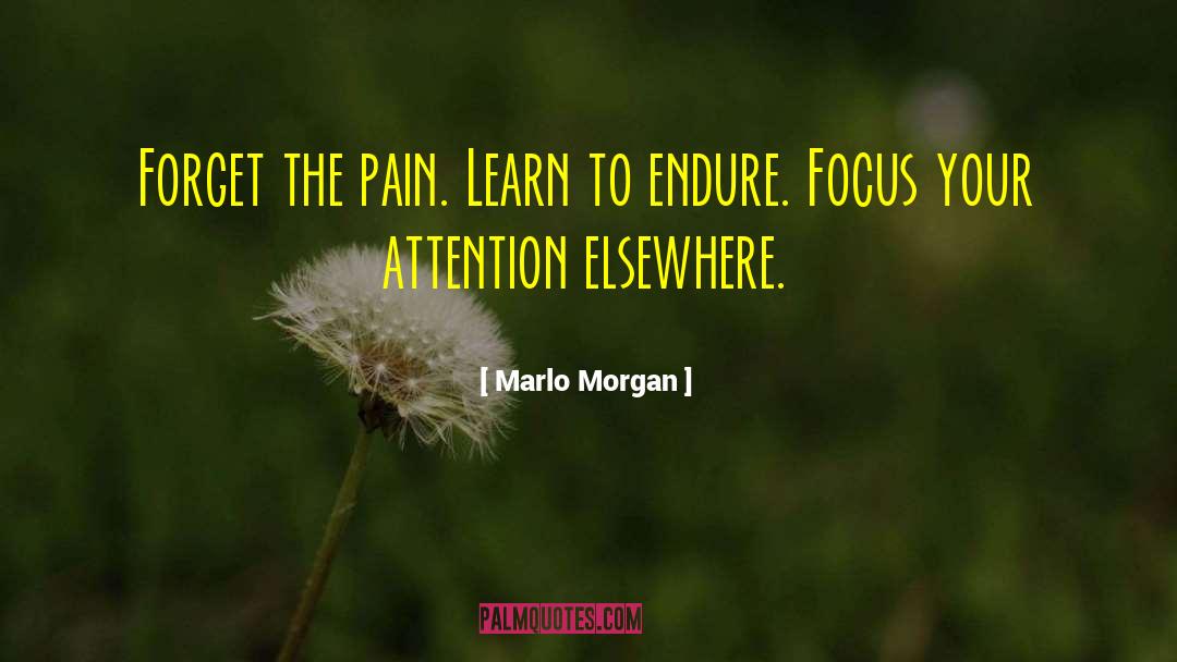 Marlo Morgan Quotes: Forget the pain. Learn to