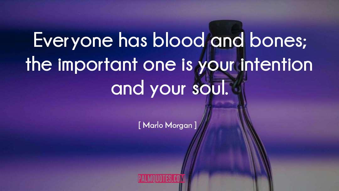 Marlo Morgan Quotes: Everyone has blood and bones;