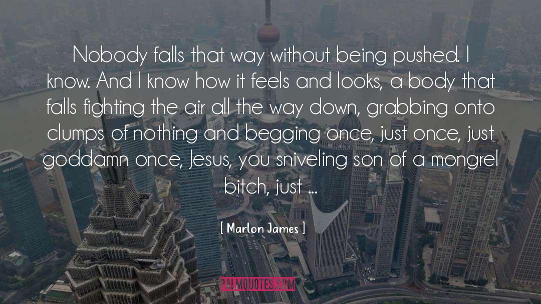 Marlon James Quotes: Nobody falls that way without