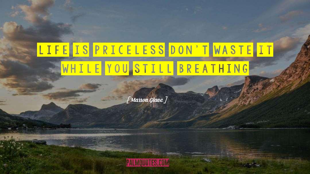 Marron Glace Quotes: Life is priceless don't waste