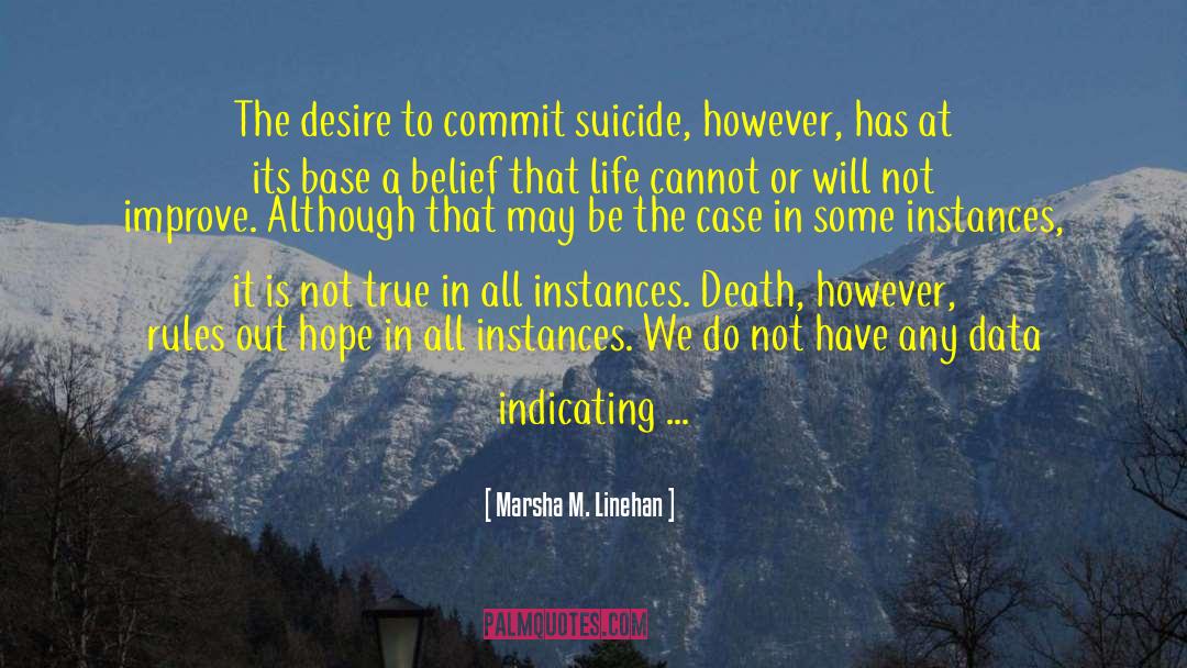Marsha M. Linehan Quotes: The desire to commit suicide,