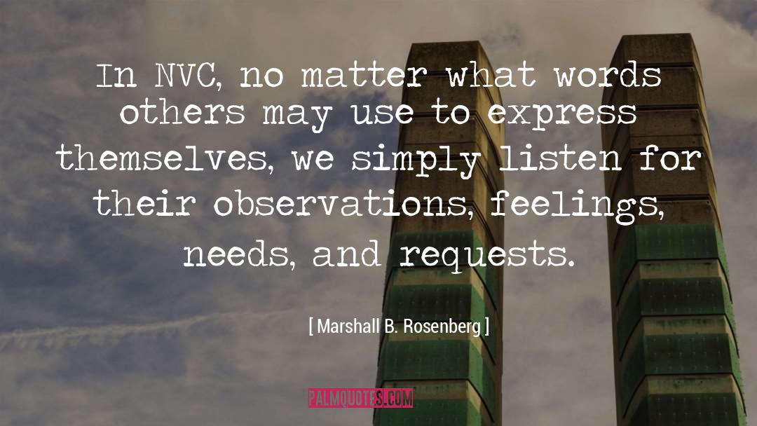 Marshall B. Rosenberg Quotes: In NVC, no matter what