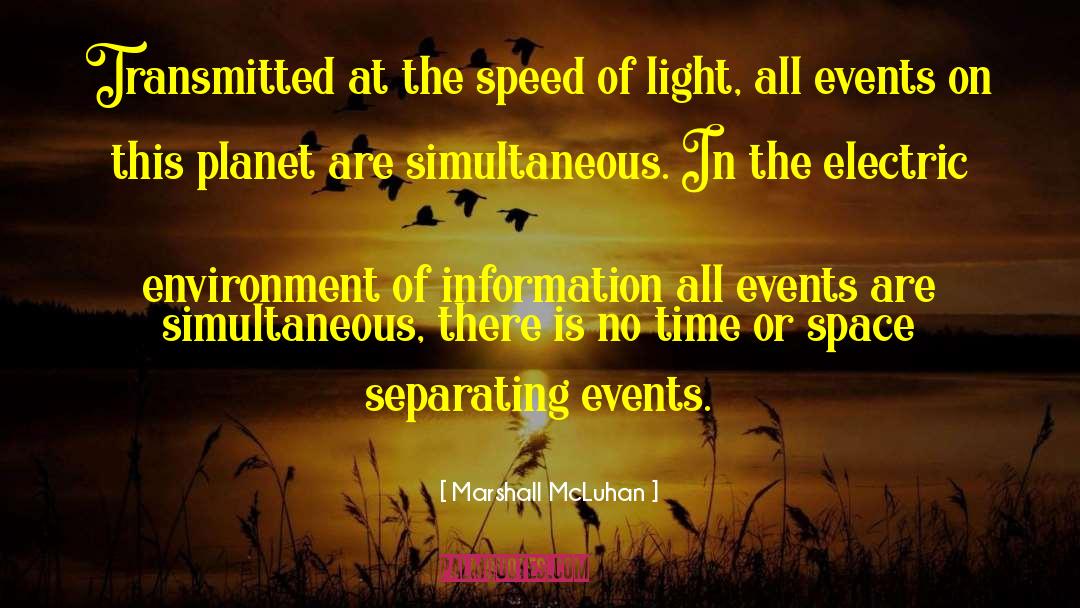 Marshall McLuhan Quotes: Transmitted at the speed of