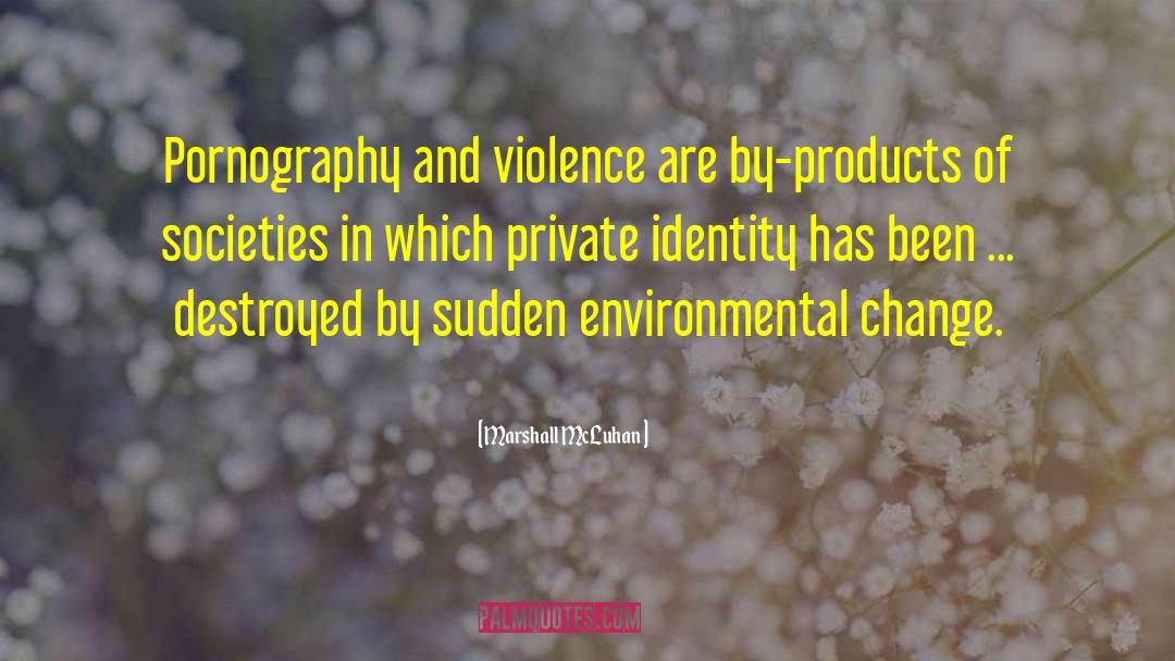 Marshall McLuhan Quotes: Pornography and violence are by-products