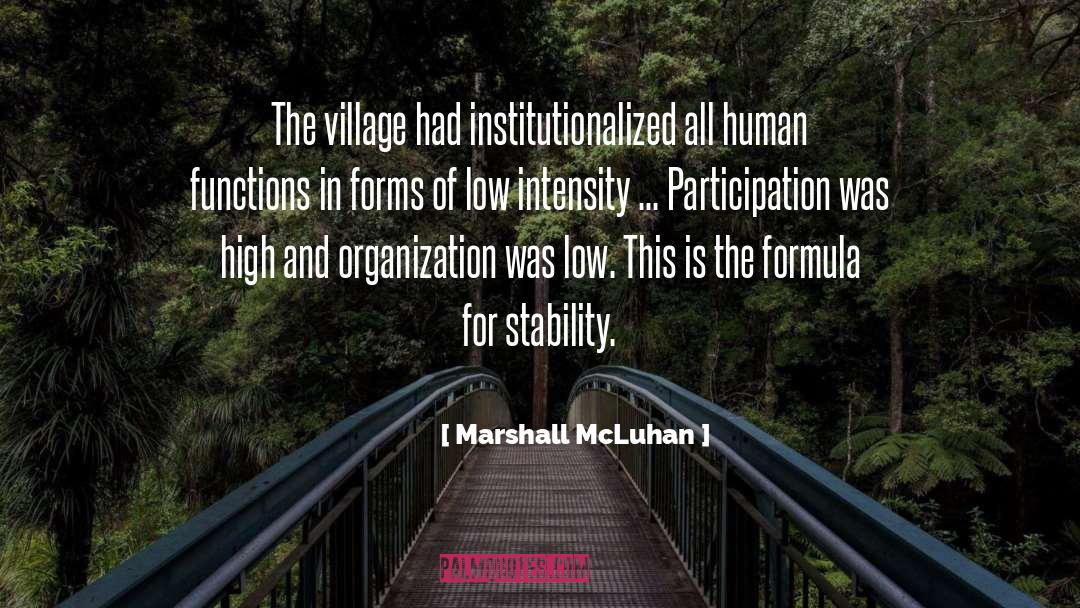 Marshall McLuhan Quotes: The village had institutionalized all