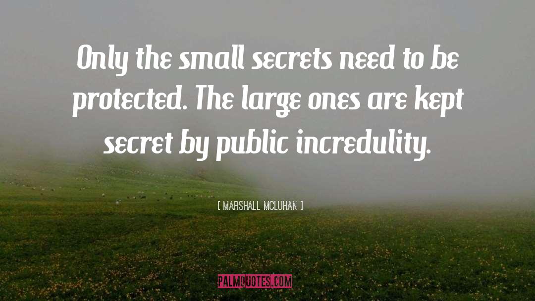 Marshall McLuhan Quotes: Only the small secrets need