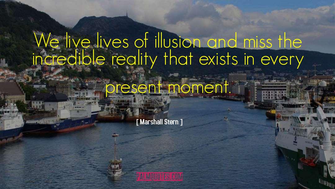 Marshall Stern Quotes: We live lives of illusion
