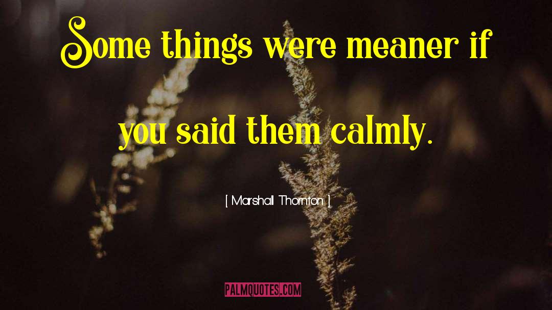 Marshall Thornton Quotes: Some things were meaner if