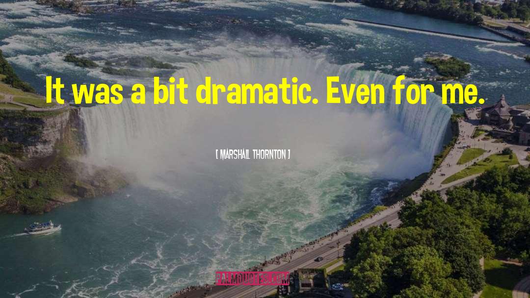 Marshall Thornton Quotes: It was a bit dramatic.