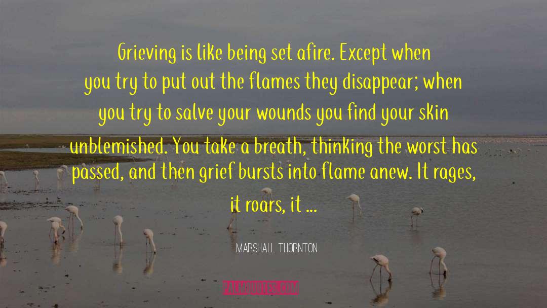 Marshall Thornton Quotes: Grieving is like being set