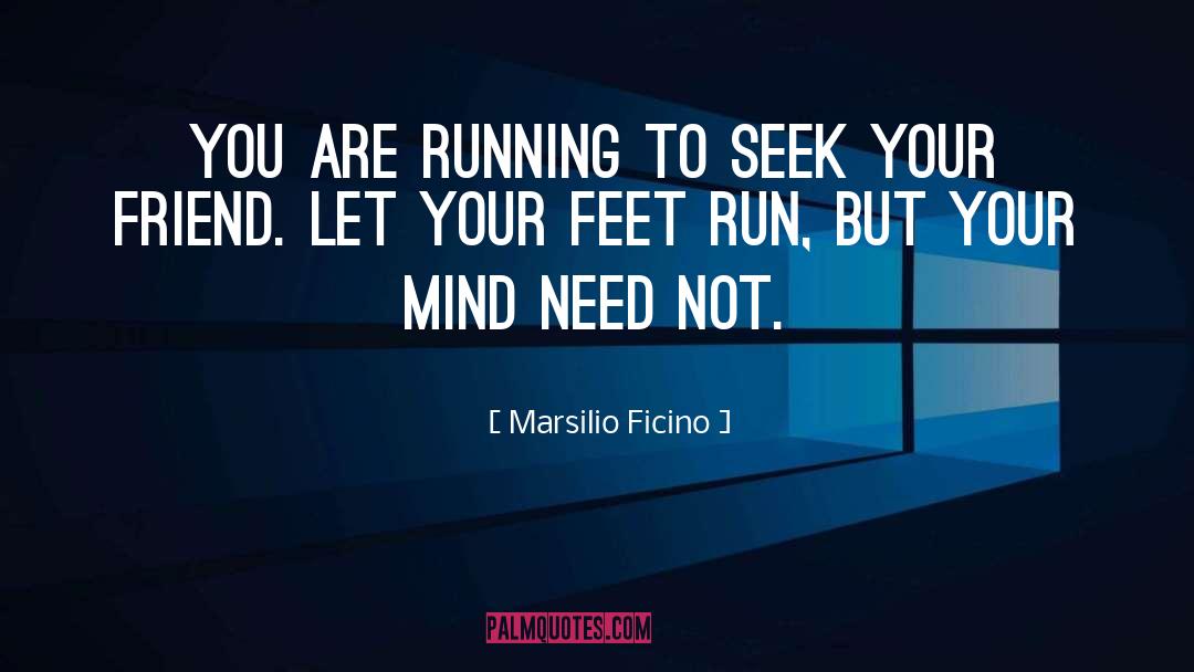 Marsilio Ficino Quotes: You are running to seek