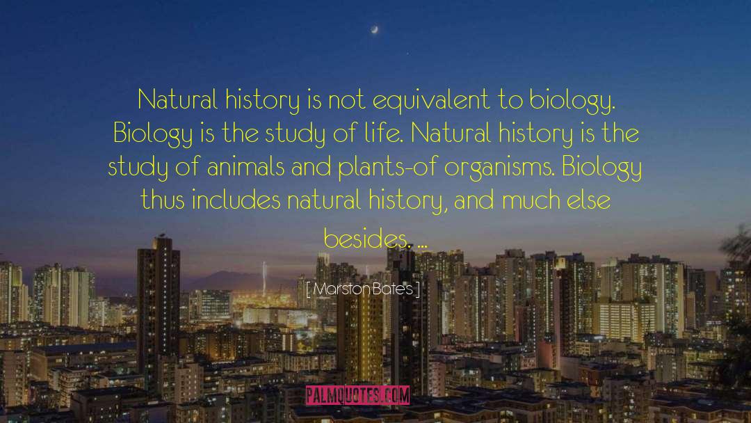 Marston Bates Quotes: Natural history is not equivalent