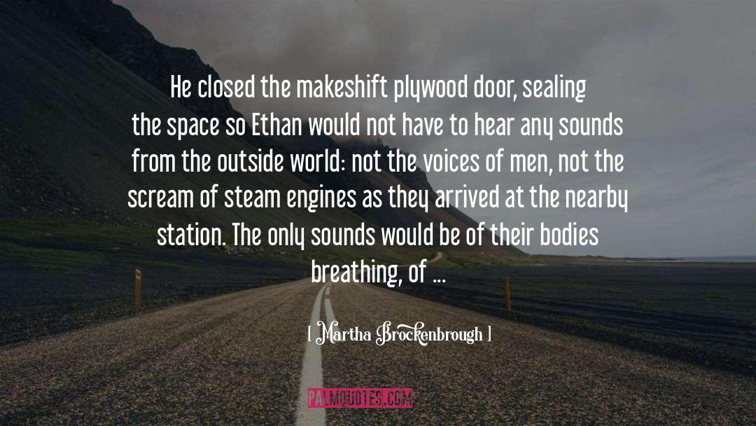 Martha Brockenbrough Quotes: He closed the makeshift plywood