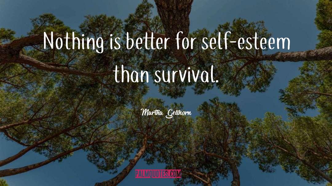 Martha Gellhorn Quotes: Nothing is better for self-esteem