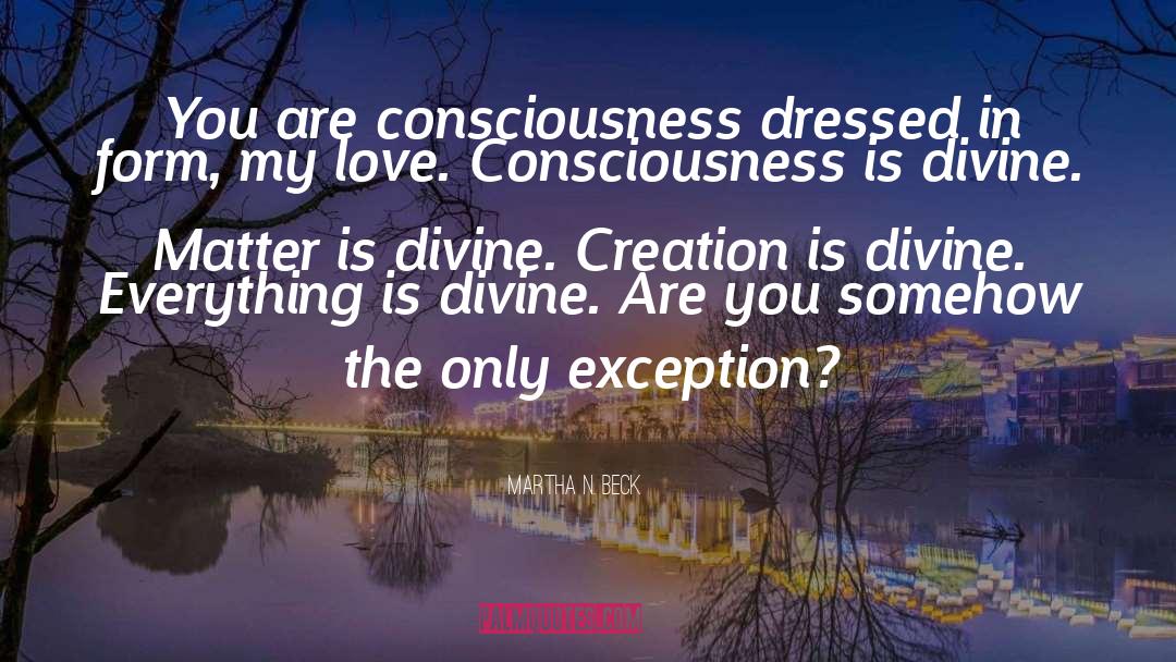 Martha N. Beck Quotes: You are consciousness dressed in