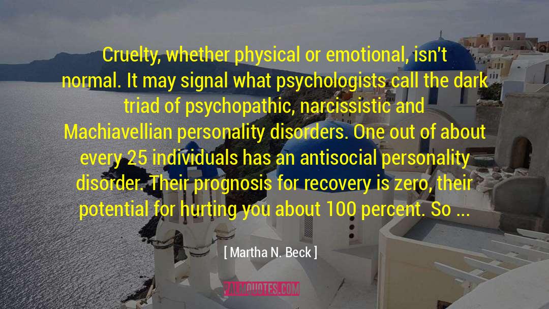 Martha N. Beck Quotes: Cruelty, whether physical or emotional,