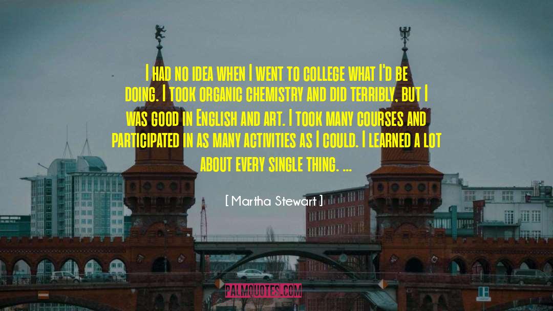 Martha Stewart Quotes: I had no idea when