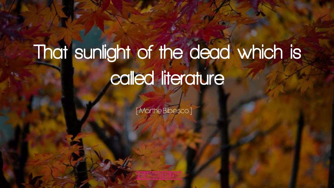 Marthe Bibesco Quotes: That sunlight of the dead