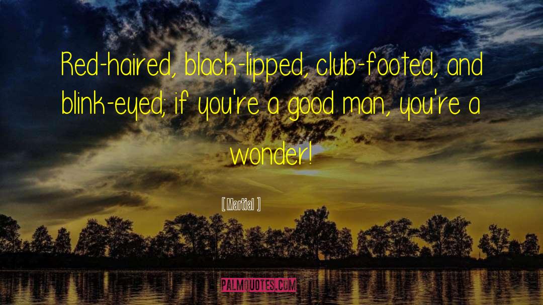 Martial Quotes: Red-haired, black-lipped, club-footed, and blink-eyed;