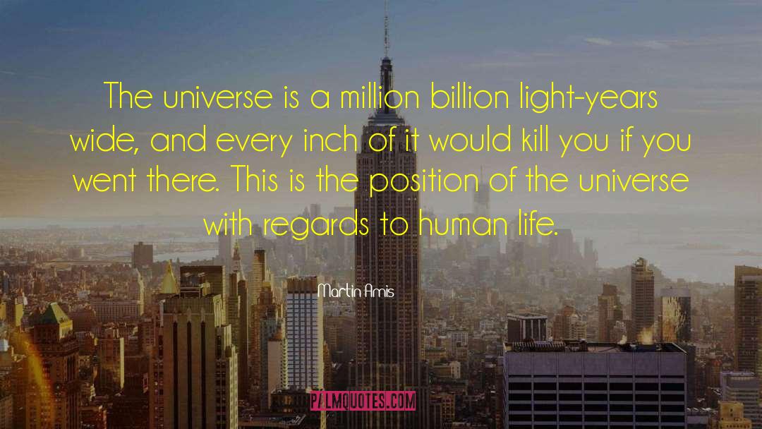 Martin Amis Quotes: The universe is a million