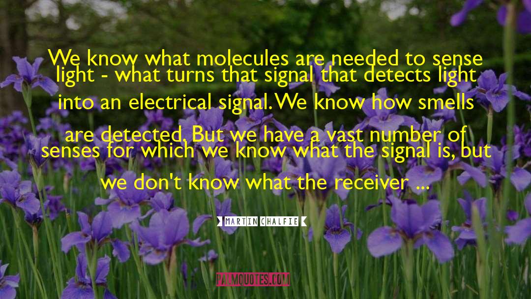 Martin Chalfie Quotes: We know what molecules are