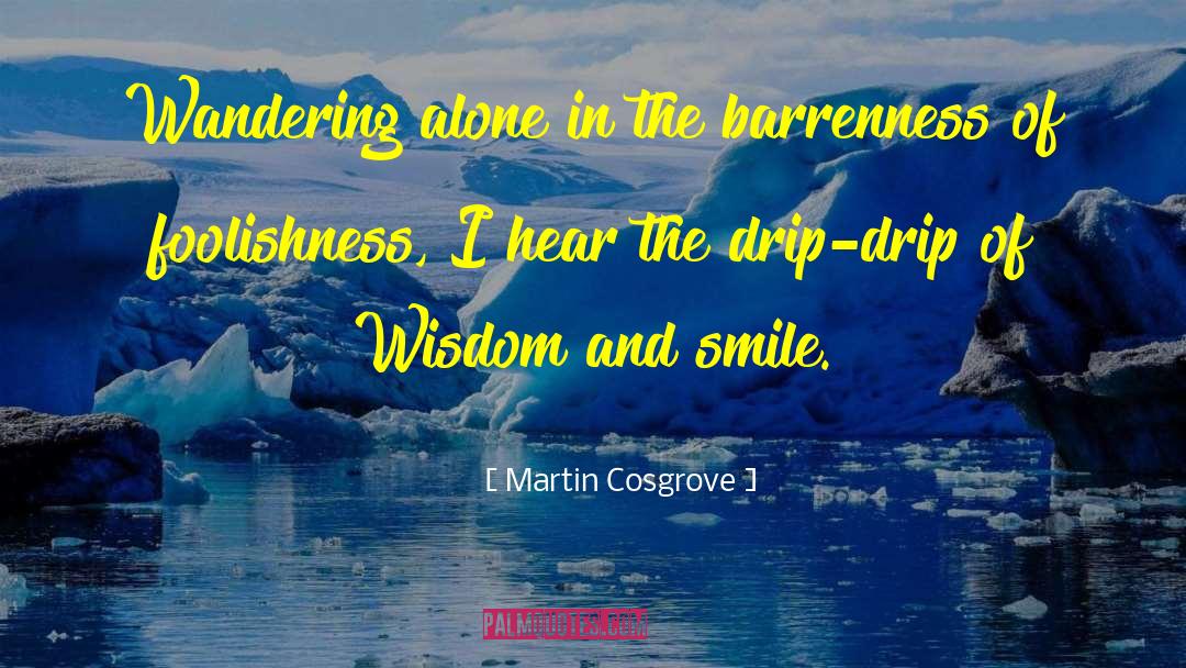 Martin Cosgrove Quotes: Wandering alone in the barrenness