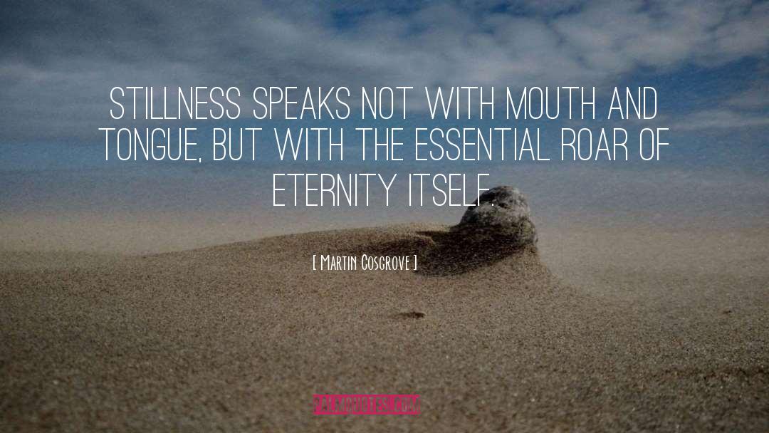 Martin Cosgrove Quotes: Stillness speaks not with mouth