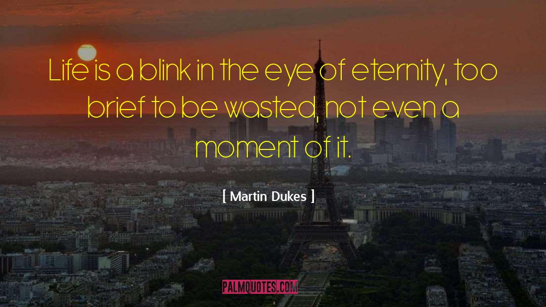Martin Dukes Quotes: Life is a blink in