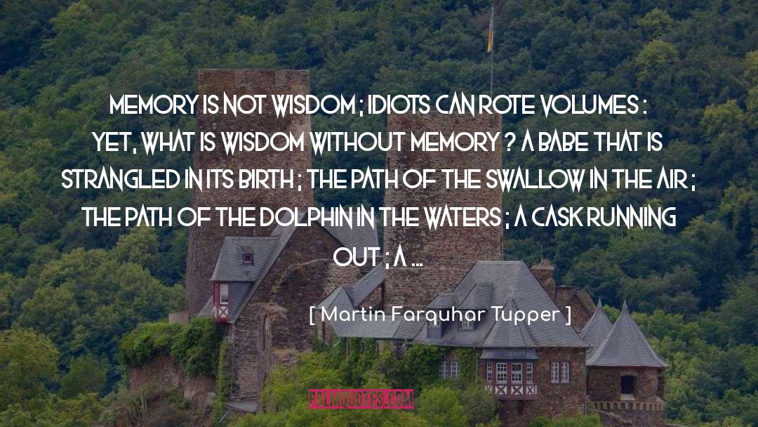 Martin Farquhar Tupper Quotes: Memory is not wisdom ;