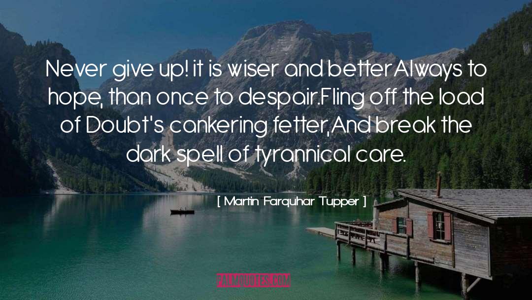 Martin Farquhar Tupper Quotes: Never give up! it is