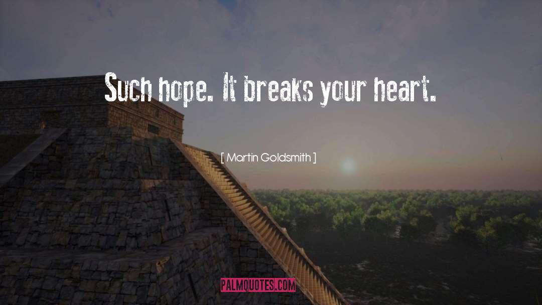 Martin Goldsmith Quotes: Such hope. It breaks your