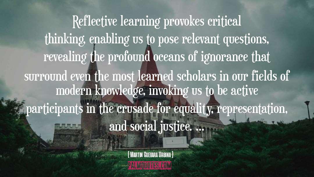Martin Guevara Urbina Quotes: Reflective learning provokes critical thinking,