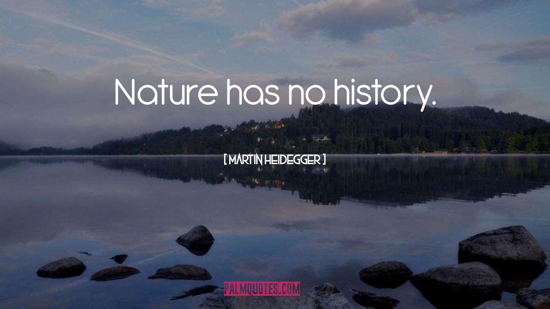 Martin Heidegger Quotes: Nature has no history.