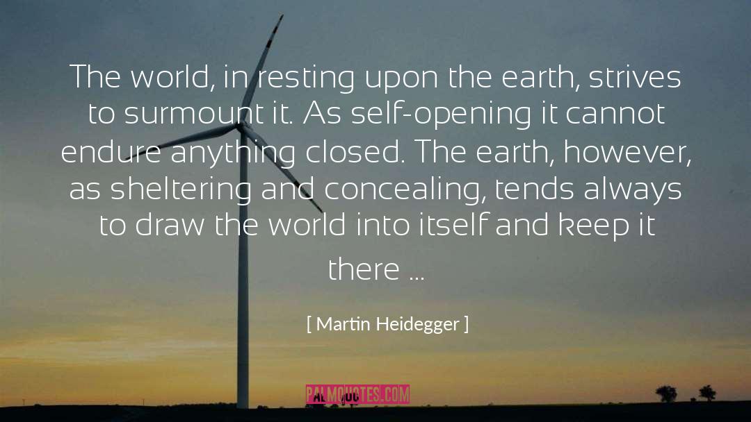 Martin Heidegger Quotes: The world, in resting upon