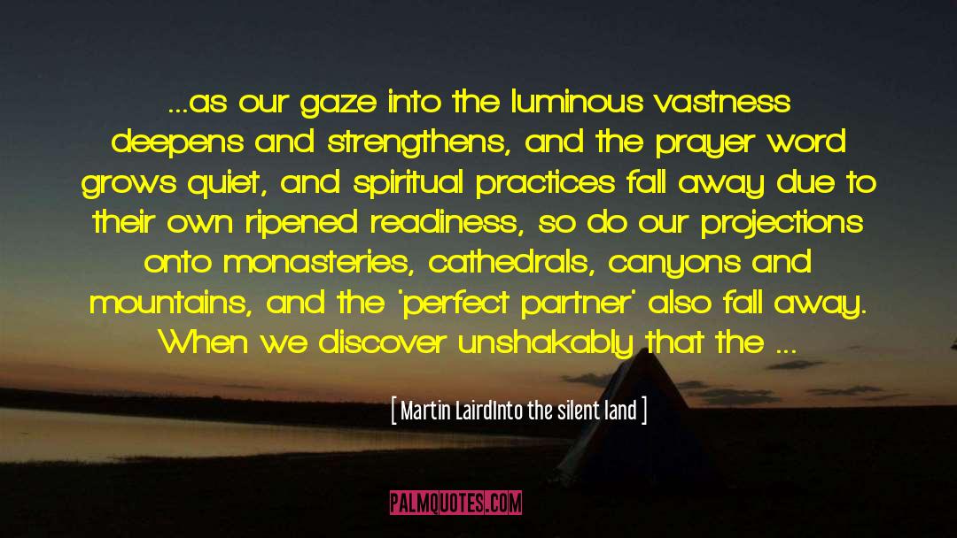 Martin LairdInto The Silent Land Quotes: ...as our gaze into the
