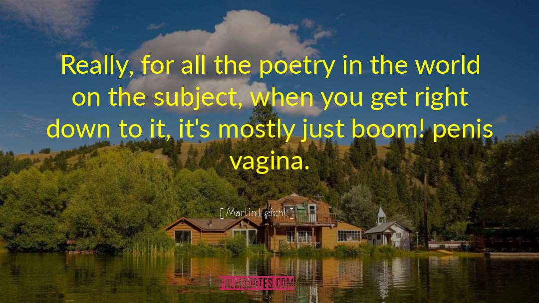 Martin Leicht Quotes: Really, for all the poetry