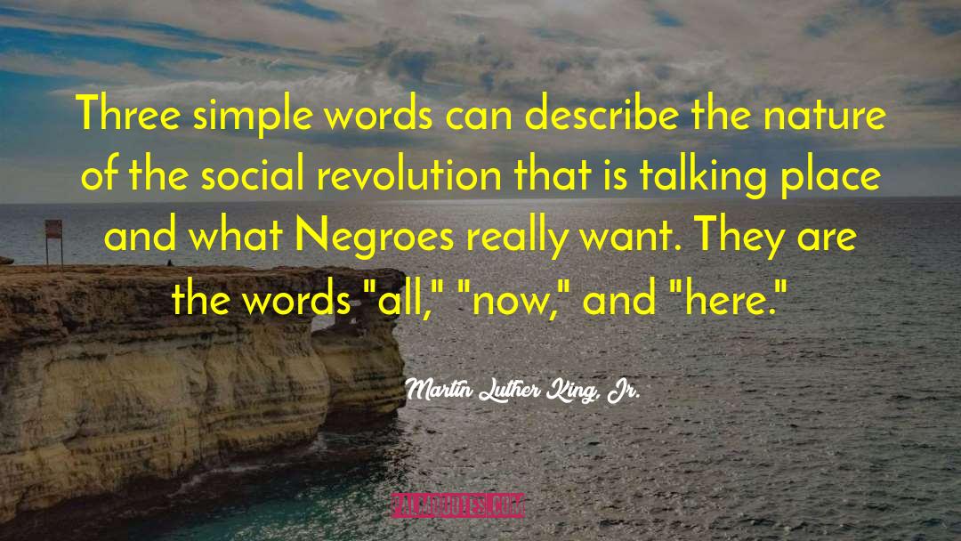 Martin Luther King, Jr. Quotes: Three simple words can describe