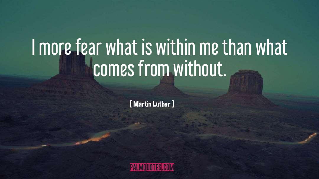 Martin Luther Quotes: I more fear what is