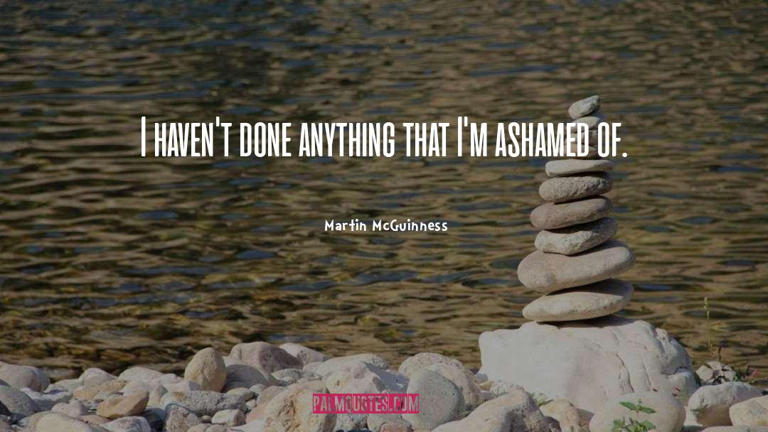Martin McGuinness Quotes: I haven't done anything that