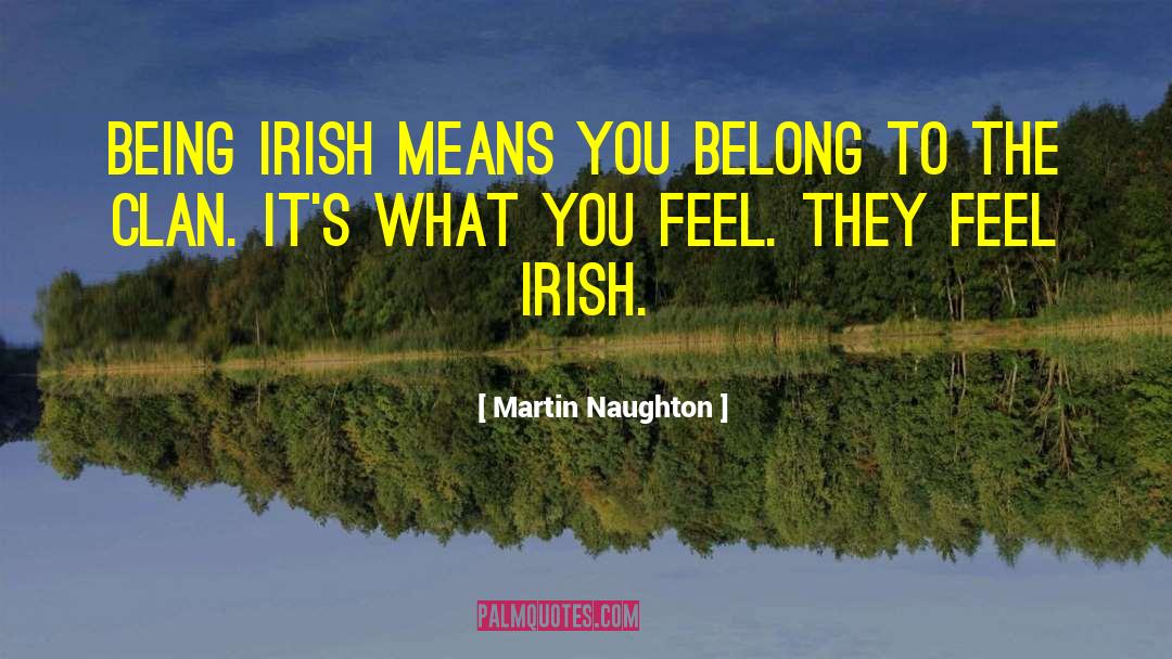 Martin Naughton Quotes: Being Irish means you belong