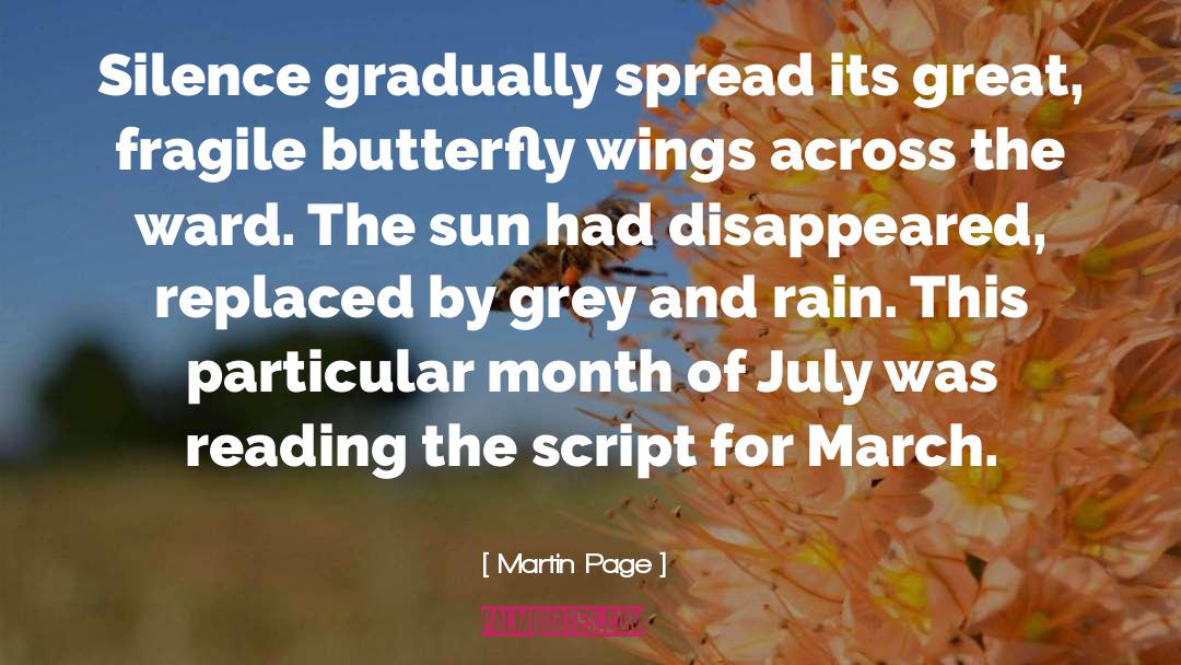 Martin Page Quotes: Silence gradually spread its great,