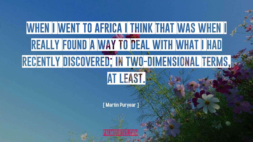 Martin Puryear Quotes: When I went to Africa