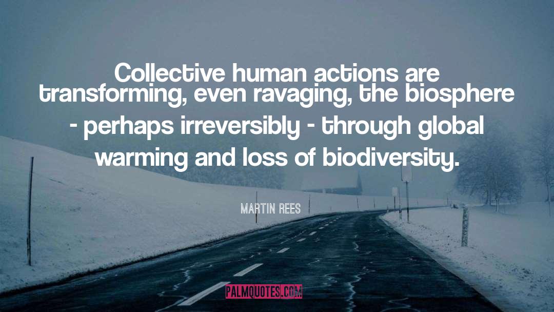 Martin Rees Quotes: Collective human actions are transforming,