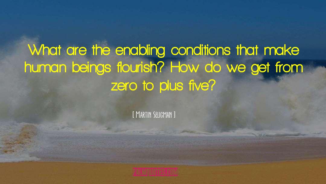 Martin Seligman Quotes: What are the enabling conditions