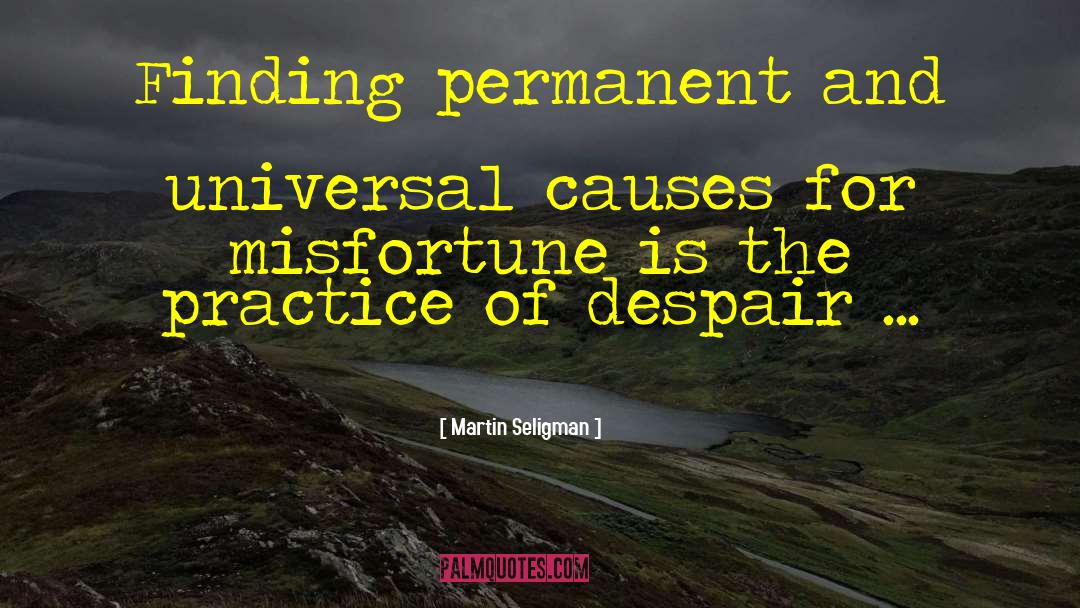 Martin Seligman Quotes: Finding permanent and universal causes