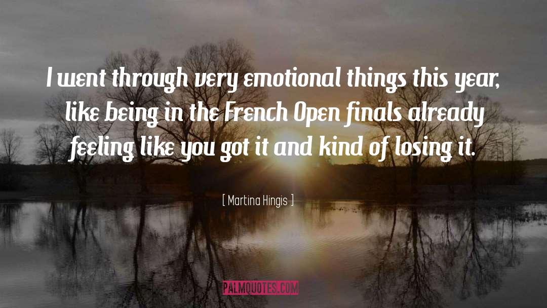 Martina Hingis Quotes: I went through very emotional