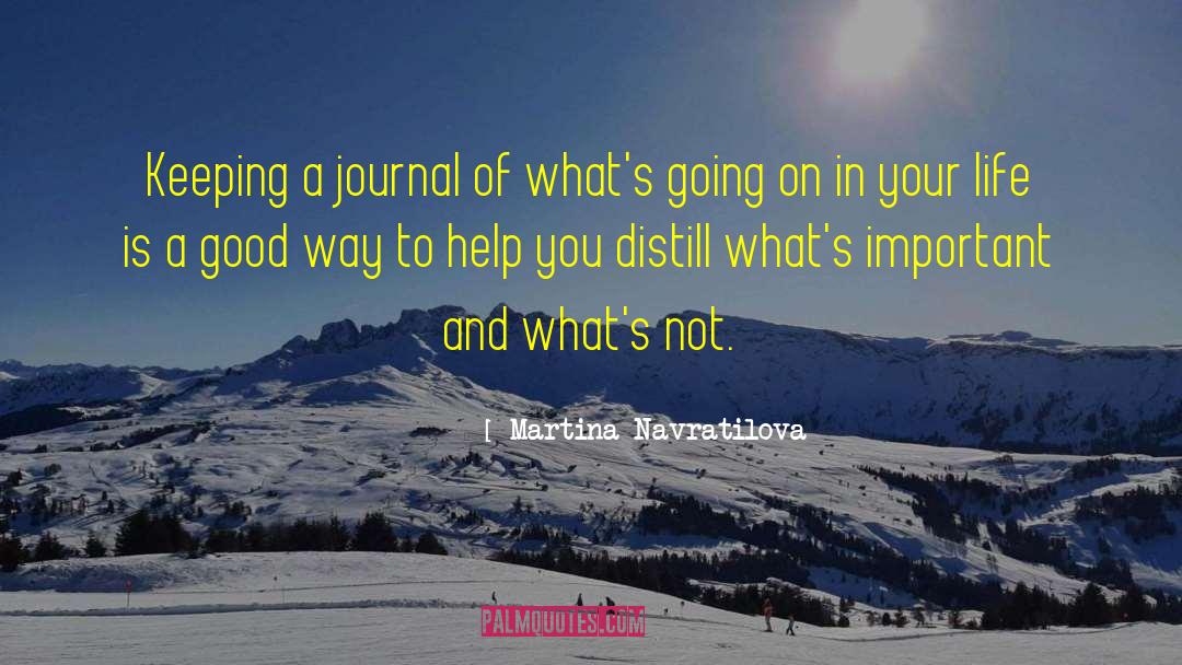 Martina Navratilova Quotes: Keeping a journal of what's
