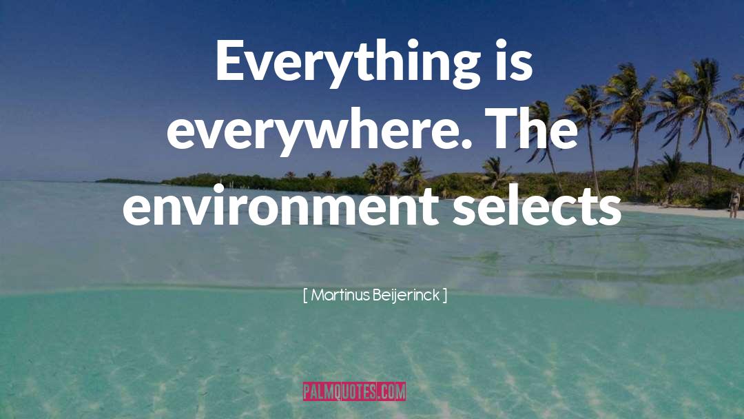 Martinus Beijerinck Quotes: Everything is everywhere. The environment