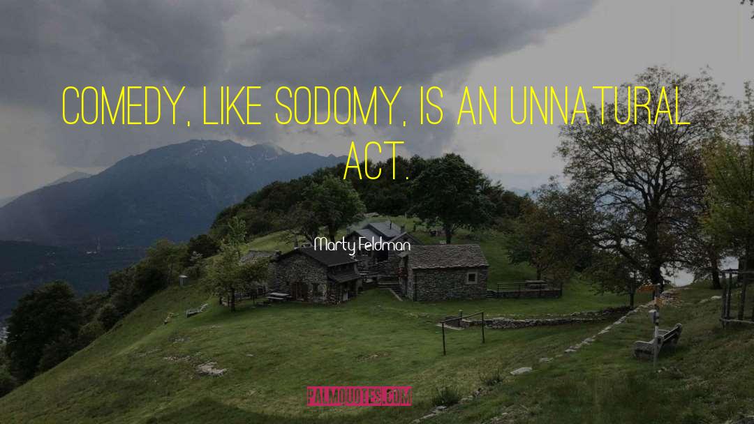 Marty Feldman Quotes: Comedy, like sodomy, is an