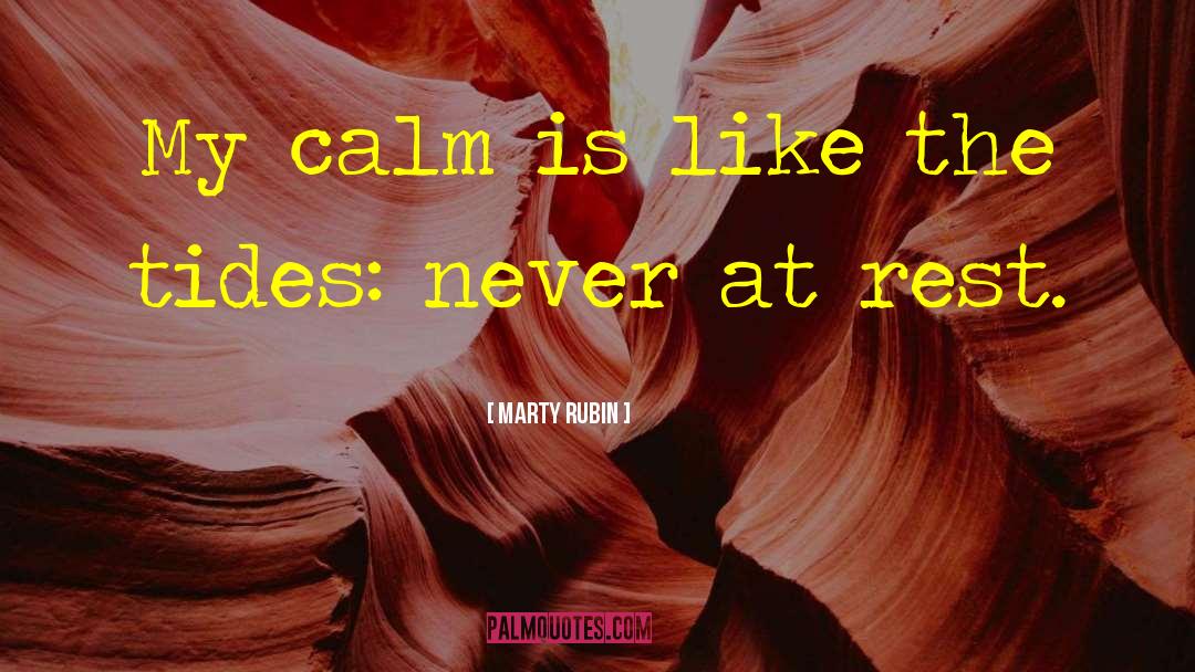 Marty Rubin Quotes: My calm is like the